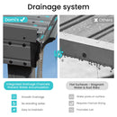 Domi 8' x 8' Lean to Gazebo, Wall Mounted Gazebos Pergola with Built in Drainage System, Galvanized Steel Roof, Hardtop Patio Shelter for Deck, Porch, Backyard and More