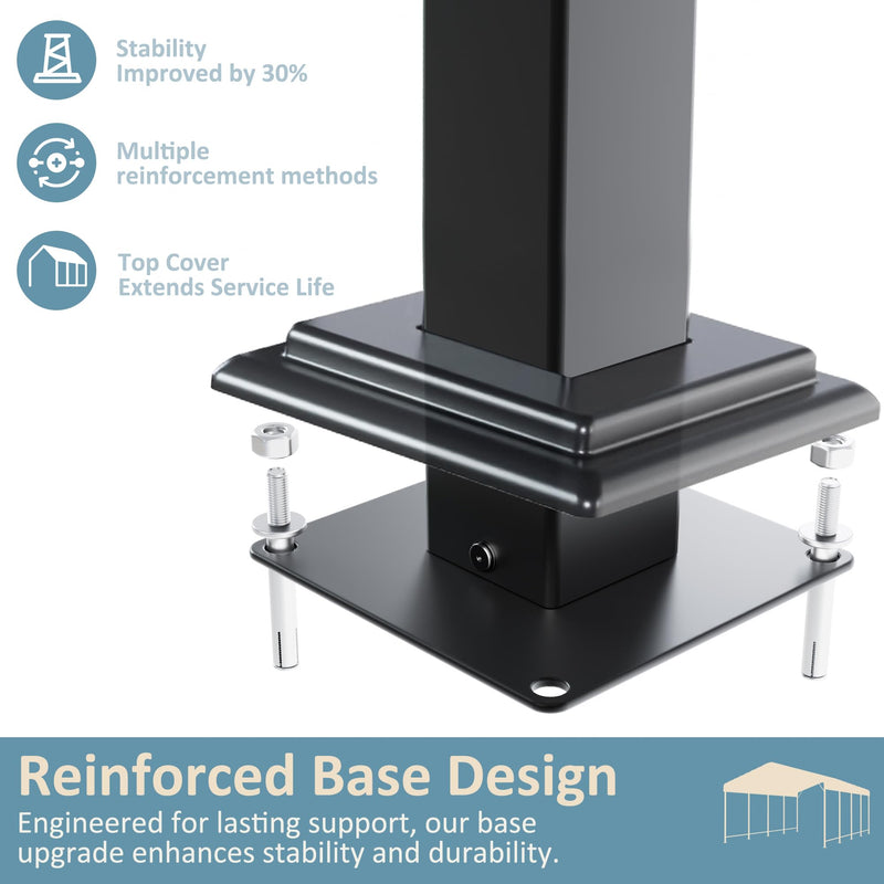 VIWAT Carport 10x15 FT Metal Carport with Enhanced Base Outdoor Heavy Duty Garage Galvanized Car Shelter for Pickup, Boat, Car and Tractors