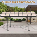 BUPPLEE Heavy Duty Metal Carport Kit 10 x 15 ft, Aluminum Carport with UV50+Resistant PC Sunlight Panels,Sturdy Metal Carports for Cars, Boats,Outdoor Storage Shed,Anti Rust Awning,Snow