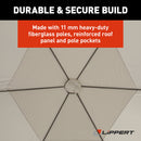 Lippert Picnic Popup Gazebo Tent for Camping, Patios and Easy Outdoor Shelter - 12' x 12', Brown