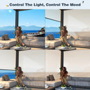 MELLCOM 10x20FT Louvered Pergola with 6 Pull-Down Screens, Aluminum Pergola with Adjustable Rainproof, Dark Gray