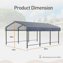 COSIEST 10'x20' Carport with Galvanized Steel Roof, Heavy Duty Metal Carport Canopy, Outdoor Garage Car Shelter Shade for Car, Boats and Truck