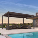 PURPLE LEAF Louvered Pergola 10' × 16' Outdoor Hardtop Gazebo Sun Shade with Adjustable Canopy Patio Aluminum Retractable Roof for Outside Deck Backyard Pavilion