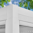 MELLCOM Motorized Louvered Pergola 10x13, Solar and Electric Powered with LED and 4 Side Screens, Aluminum Adjustable Louvered Roof for Outdoor Shelter, Weatherproof, White
