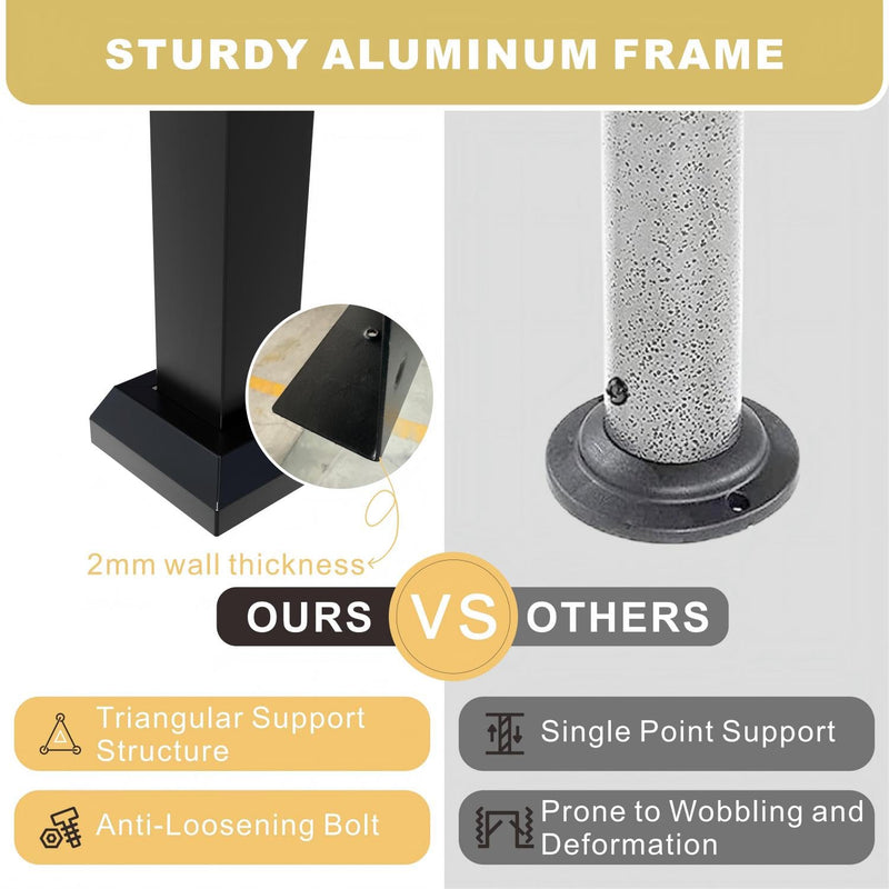 SOLUMIA 8'x6' Grill Gazebo,Outdoor Hardtop Gazebo with Galvanized Steel Double Roof BBQ Grill Canopy with Aluminum Frame, 2 Side Shelves for Patio, Backyard, Deck,Lawn