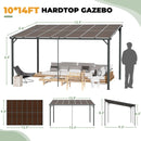 Yalissey 10'×14' Patio Gazebo with Waterproof Fuzzy Strip, Innovative Base Support Pergola, Wall Mounted Gazebo for Backyard, Decks, Garden