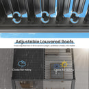 10' ×13' Outdoor Louvered Pergola, Aluminum Outdoor Louvered Pergola Patio with Adjustable Roof for Outdoor Deck (Black, 10x13)