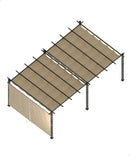KYBOLT 12x20 Ft Modern Aluminum Pergola, Outdoor Pergola with Adjustable Canopy, Stable 4-Sided Base, Aluminum Gazebos for Backyard, Deck, Lawn - Khaki