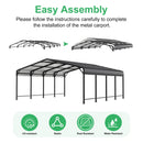 AirWire 20x20 FT Metal Carport with Heavy Duty Carport Canopy, Car Port with Reinforced Base and Five Canopy Beams, Car Garage Shelter for Car, Boats and Truck