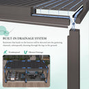 YOLENY Louvered Pergola and 6 Pull-Down Screens, 10x20FT All Aluminum Pergola with Adjustable Rainproof Roof, Outdoor Sun Shade Shelter for Patio, Weatherproof, Dark Gray