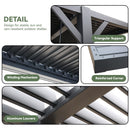 MELLCOM Louvered Pergola 10x10, Outdoor Shade Structure with 6" Aluminum Posts, Modern Aluminum Pergola with Adjustable Roof, Hardtop Gazebo Carport for Patio