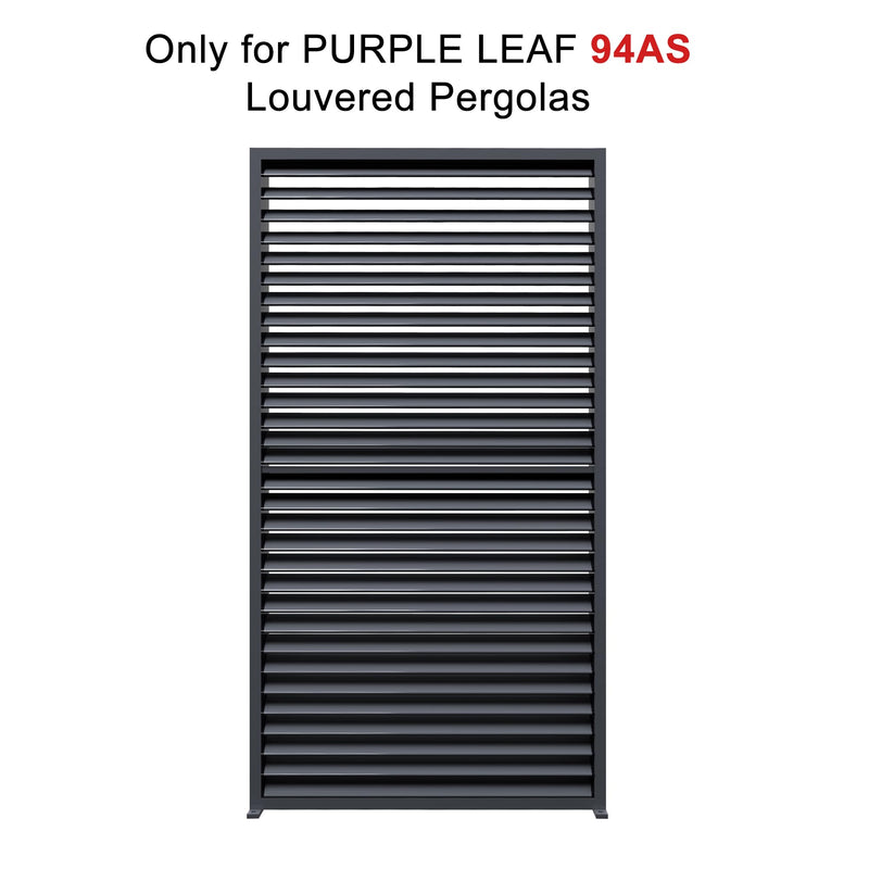 PURPLE LEAF Louvered Pergola Accessory 94AS Aluminum Louver Grille for Optimal Privacy, Sunlight Control Four Panels a Complete 13' Side Fixed Shutter Wall, Pergola Not Included