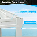 Domi Louvered Pergola 10' x 10' Outdoor Aluminum Pergola with Adjustable Roof, Aluminum Frame, Efficient Drainage System for Patio, Deck, Garden, White