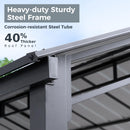 GREEN PARTY 10 x 20 ft Metal Carport Kits with Galvanized Steel Roof, Heavy Duty Metal Carport Canopy, Outdoor Car Tent Metal Garage Shelter for Car, SUV, Truck and Boats, Grey