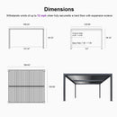 PURPLE LEAF LED Louvered Pergola 11'x 14' Full Aluminum Frame and Adjustable Roof Integrated Strip Lights for Outdoor Deck Garden Patio Gray Hardtop Gazebo Pergola