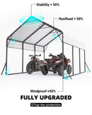 13 x 16 FT Metal Carport, Heavy Duty Carports Reinforced Frame and Steel Roof, All-Weather Shelter Canopy for Pickups, Boats, Cars, and Tractors
