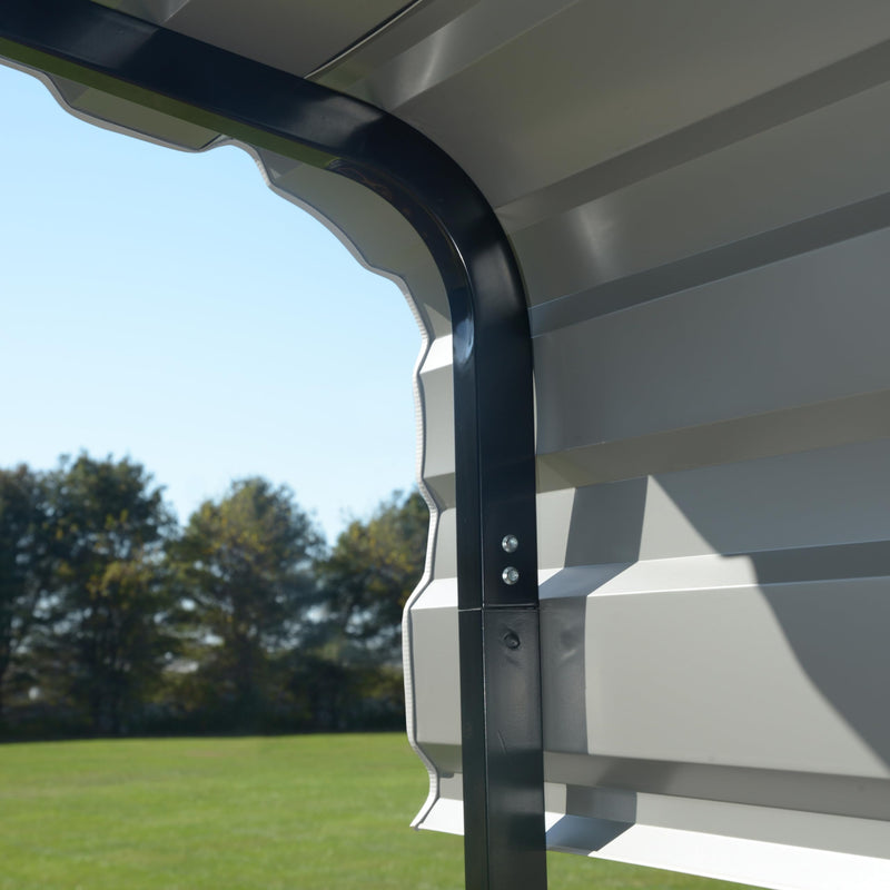 Arrow Carports Galvanized Steel Carport, Full-Size Metal Carport Kit, 12' x 29' x 7', Charcoal