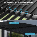 Outdoor Louvered Pergola 10' x 10', Aluminum Louvered Pergola with Adjustable Roof, Adjustable Pergolas for Outdoor Deck, Patio, Lawn & Garden