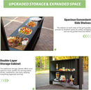 6x10FT Hardtop Grill Gazebo, Outdoor BBQ Gazebo with Double Galvanized Steel Roof, Patio Grill Canopy with 2 Storage Cabinets and Ceiling Hooks for Backyard, Lawn, Garden,Brown