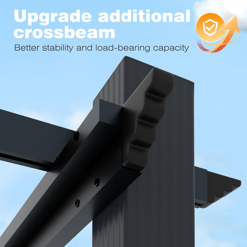 MUPATER 12' X 16' Outdoor Retractable Aluminum Pergola with Weather-Resistant Canopy for Backyard Deck Garden Grey