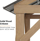 13x15 ft Wood Gazebo, Hardtop Pergola with Steel Gable Roof, Outdoor Gazebo with Guest House for Garden, Porch, Patio, Black + Natural Wood