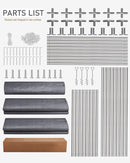 12 x 20FT Heavy Duty Carport with Roll-Up Windows, Portable Garage with Removable Sidewalls & Doors, Portable Car Tent Garage with Roll-Up Windows and All-Season Tarp, for Car, Truck,