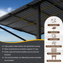 EBE 14' x 10' Hardtop Gazebo, Lean to Gazebos with Galvanized Steel Roof, Heavy Duty Outdoor Pergola and Gazebos Clearance, Wall Mounted Grill Gazebo Awning for Patio, Poch, Backyard