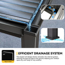 MELLCOM Louvered Pergola with Screen 10x20, Wall-Mounted Adjustable Pergola, Lean to Aluminum Gazebo with 4 Pull-Down Screen Sides and Adjustable Roof for Backyard, Dark Gray