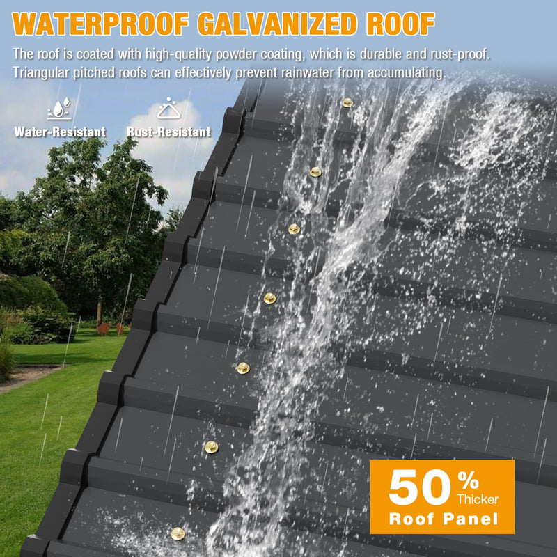 EBE 20' x 20' Metal Carport, Outdoor Heavy Duty Carport with Galvanized Steel Roof and Enhanced Metal Frame Structure, Garage Car Shelter Shade for SUV Trucks and Boats