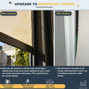 MELLCOM 10x20FT Louvered Pergola with 6 Pull-Down Screens, Aluminum Pergola with Adjustable Rainproof, Dark Gray