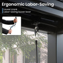 10'×13' Outdoor Louvered Pergola, Aluminum Outdoor Louvered Pergola Patio with Adjustable Roof for Outdoor Deck, Backyard, Garden (10x13FT with Curtain)