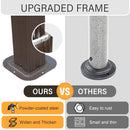 Domi 6x10FT Hardtop Grill Gazebo, BBQ Gazebo with Double Galvanized Steel Roof, 2 Storage Cabinets and Ceiling Hooks, Outdoor Grill Shelter for Backyard, Lawn and Garden(Brown)