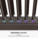 PURPLE LEAF Louvered Pergola 11' × 15' Outdoor Hardtop Gazebo Sun Shade with Adjustable Canopy Patio Aluminum Retractable Roof for Outside Deck Backyard Pavilion