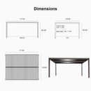 PURPLE LEAF Louvered Pergola 11' × 15' Outdoor Hardtop Gazebo Sun Shade with Adjustable Canopy Patio Aluminum Retractable Roof for Outside Deck Backyard Pavilion