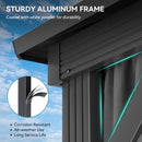 YITAHOME 10x10ft Hardtop Gazebo Heavy Duty Double Roof with Nettings and Curtains Galvanized Steel Outdoor Combined of Vertical Stripes Roof for Patio, Backyard, Deck, Lawns, Gray