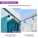 PURPLE LEAF 10' X 13' Outdoor Retractable Pergola with Sun Shade Canopy Cover White Patio Metal Shelter for Garden Porch Yard BBQ Beach Gazebo Grape Trellis Pergola, Turquoise Blue