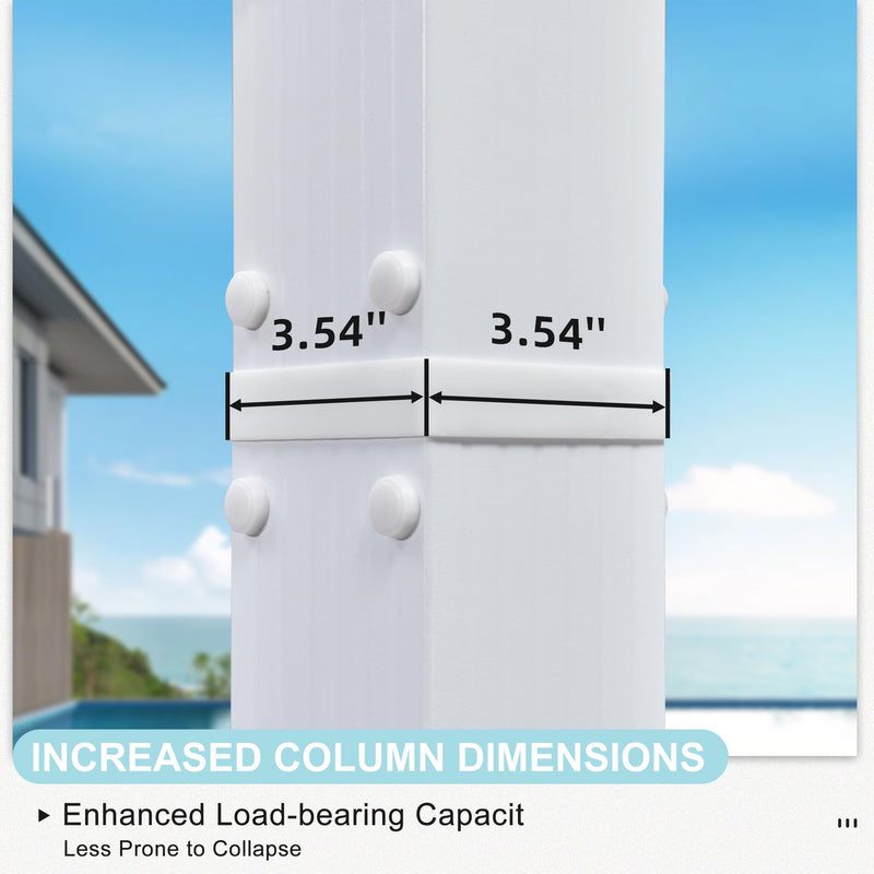 PURPLE LEAF 10' X 13' Outdoor Retractable Pergola with Sun Shade Canopy Cover White Patio Metal Shelter for Garden Porch Yard BBQ Beach Gazebo Grape Trellis Pergola, Turquoise Blue