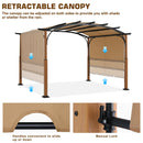 MASTERCANOPY 10' X 12' Outdoor Retractable Pergola with Sun Shade Canopy Patio Metal Garden Pergola,Beige
