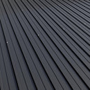 MOUMON 10x12Ft Hardtop Gazebo, Aluminum Frame Wall Mount Outdoor Gazebo with Netting & Curtains, Sloping Galvanized Iron Roof, Sun Shade Pergola Canopy for Patio Garden Backyard, Black Grey