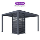 PURPLE LEAF Louvered Pergola Accessory 94AS Aluminum Louver Grille for Optimal Privacy, Sunlight Control Four Panels a Complete 13' Side Fixed Shutter Wall, Pergola Not Included
