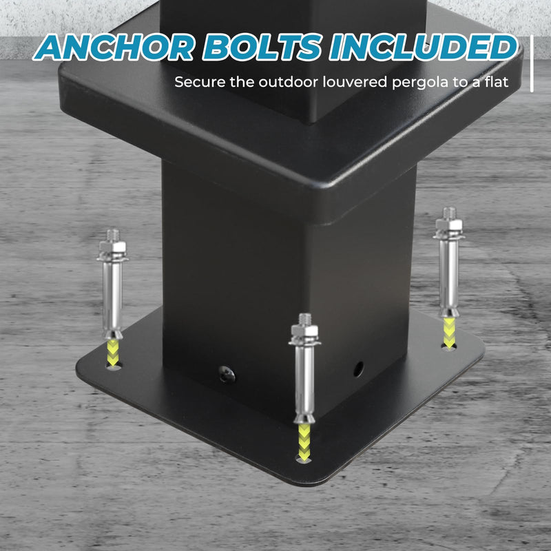 LVUYOYO Outdoor Louvered Pergola 10' x 13', Aluminum Pergola with Adjustable Roof, Waterproof Metal Gazebo with Curtains and Netting for Patio, Backyard, Garden, Deck (Black)