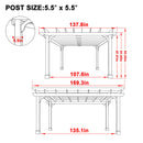 BlueWish 12’ x 14’ Cedar Wood Patio Pergola with Slatted Trellis Roof, Outdoor Pergola Backyard Gazebo with Solid Structure for Deck Yard Grill Party Garden