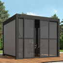 Mirador Accessory - 10' Sliding PC Door with Handle for Pergola 111 Series, 4-Piece Detachable Moveable Door, Easy Install Windproof UV-Resistant, Charcoal, not pergola