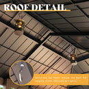 AMERLIFE 12x20 ft Hardtop Gazebo, Spruce Wood Gazebo with Iron Double Roof, Outdoor Pergola with Wood Frame for Garden, Porch, Patio, Charcoal Gray + Brown Gray