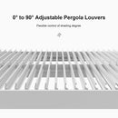 PURPLE LEAF Outdoor Louvered Pergola 12' x 20' White Aluminum Gazebo Pergola with 4 Independently Adjustable Rainproof Hardtop for Patio Garden Yard