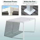 BPS 13 x 10 ft. Outdoor Aluminum Wall Mounted Louvered Pergola Waterproof Gazebo Sun Shade Shelter with 2 Adjustable Rainproof Panels for Patio, Garden, Backyard Lawn & Garden - White