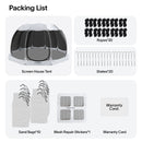 LEEDOR Pop Up Screen House, 12-15 Person Outdoor Screen Tent，Camping Screen Room with Carry Bag, Screen Gazebo with Mosquito Netting, Instant UV Resistant Sun Shelter for Garden Patio Backyard 15'x15'