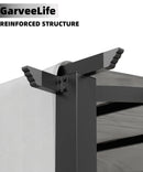 GarveeLife 12 x 9 Ft Outdoor Arched Pergola, Metal Pergola with Retractable Canopy, Arched Style Gazebos for Backyards, Lawn, Patios (Gray)