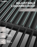 Louvered Pergola, 10 x 10 Aluminum Pergola, Outdoor Modern Design with Adjustable Roof and Hidden Drainage System, Durable for Gardens,Garden Yard, Deck (Dark Gray, 10x10)