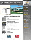 Arrow Sheds CP1010 Free Standing Car Port, 10 by 10-Feet